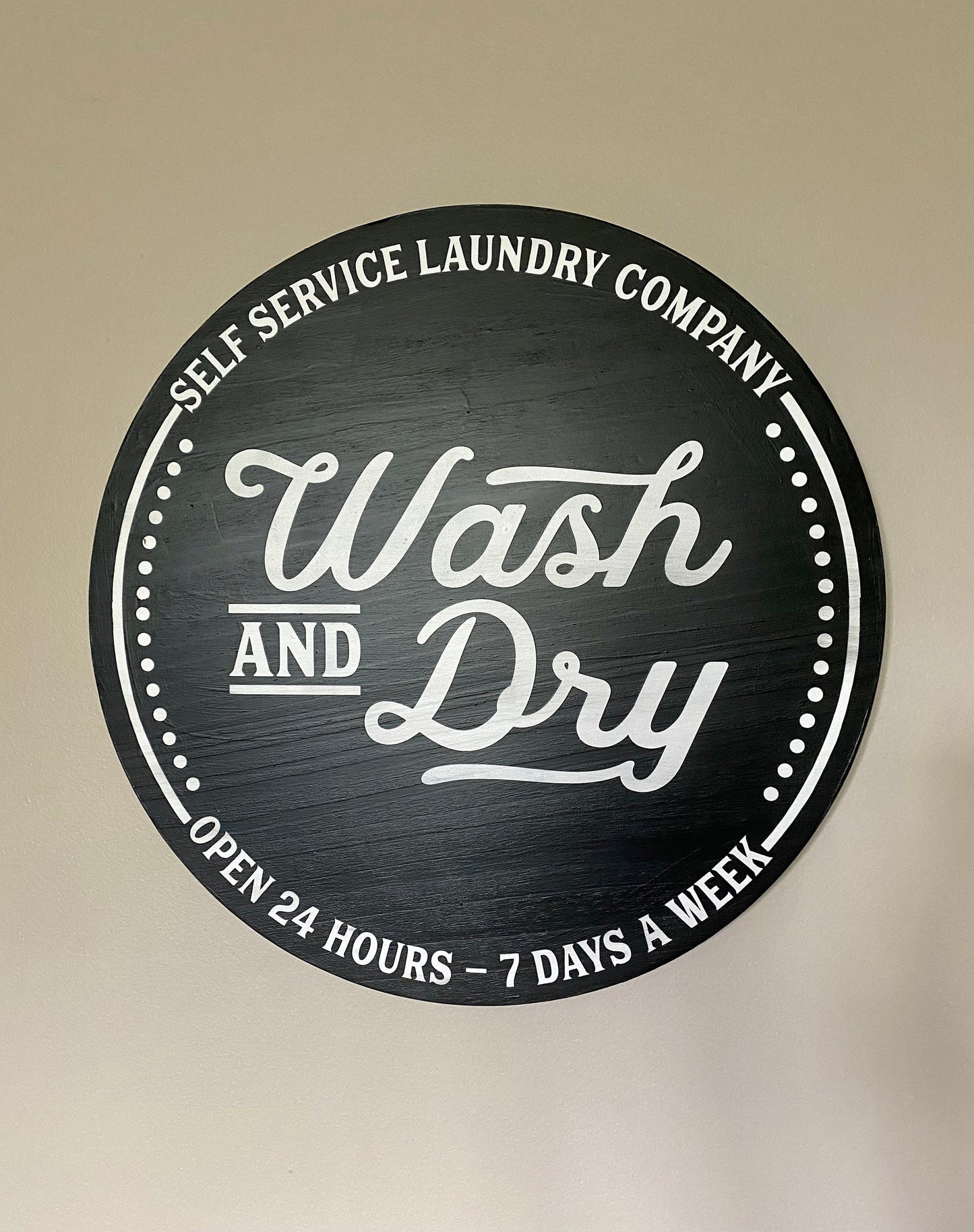 Laundry Sign, Round Laundry Sign, Laundry Decor