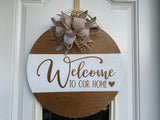 Welcome Door Hanger, Welcome to our Home Door Sign | Graceful Creations by Graciela