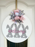 Welcome Easter Door Hanger | Spring Door Hanger | Bunny Door Hanger | Home Decor | Welcome Door Hanger