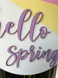 Hello Spring Door Hanger | Spring Door Hanger | Bunny Door Hanger | Home Decor | Welcome Door Hanger