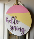 Hello Spring Door Hanger | Spring Door Hanger | Bunny Door Hanger | Home Decor | Welcome Door Hanger