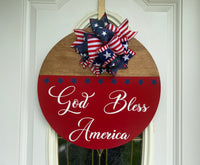 Patriotic Door Hanger | 4th of July Sign | American Door Hanger