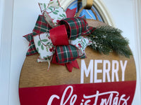 Christmas Wooden Sign,  Merry Christmas Sign, Christmas Door Hanger, Merry Christmas Door Hanger