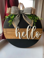 Hello Door Hanger, Hello Sign with 3-D letters| Graceful Creations by Graciela