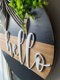 Hello Door Hanger, Hello Sign with 3-D letters| Graceful Creations by Graciela